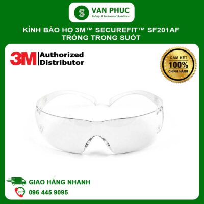 Kính Bảo Hộ 3M™ SecureFit™ SF201AF, Tròng Trong Suốt