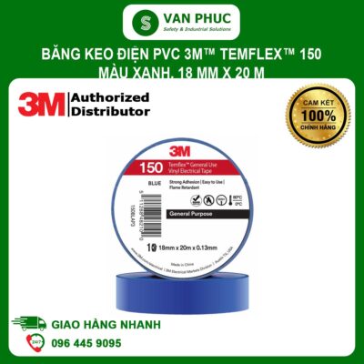 Băng Keo Điện PVC 3M™ Temflex™ 150, Màu Xanh, 18 mm x 20 m