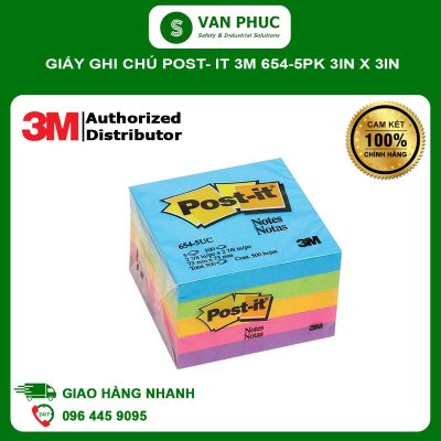 Giấy ghi chú post- it 3M 654-5pk 3in x 3in