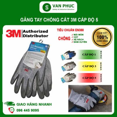 Găng Tay Chống Cắt 3M™ SP5PU, Cấp Độ 5, Xám Trắng, Size XL
