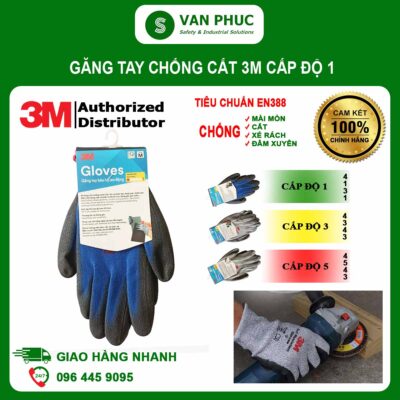 Găng Tay 3M™ DB1PU, Cấp Độ 1, Xanh Lam Đậm, Size L