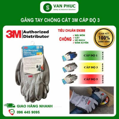 Găng Tay Chống Cắt 3M™ SP3PU, Cấp Độ 3, Xám Trắng, Size XL