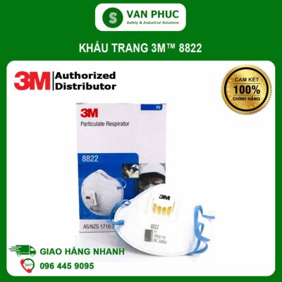 Khẩu Trang Lọc Bụi Bảo Vệ Hô Hấp 3M™ 8822, P2, Có Van Một Chiều