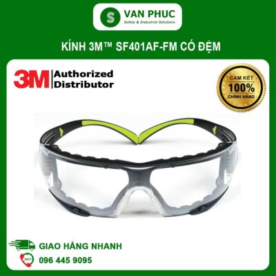 Kính 3M™ Securefit™ SF401AF-FM, Có Đệm, Trong Suốt, Chống Đọng Sương